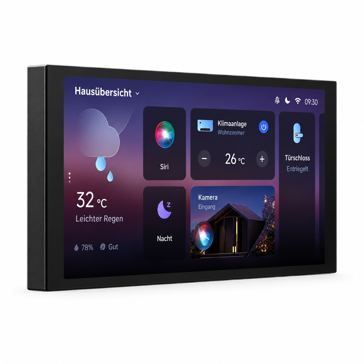 6,9-Zoll Smart-Home-Steuerzentrale mit Touchscreen, Zigbee- und Matter-Unterstützung, WLAN, Bluetooth und Sprachsteuerung, zur Wandmontage, Schwarz oder Weiß