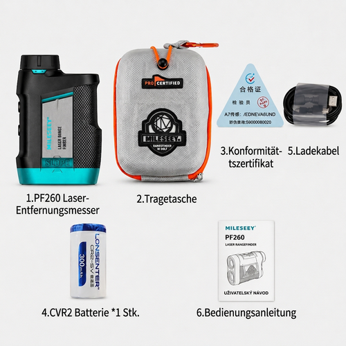 Golf-Entfernungsmesser mit Schalter, 600 m Reichweite mit 6-facher Vergrößerung und schnellem Flaggenverschluss mit Impulsvibration für Golf.