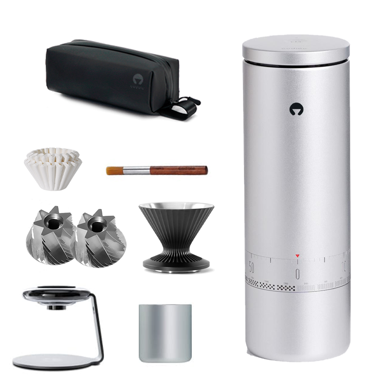 Tragbare elektrische Kaffeemühle｜39 mm konisches Mahlwerk｜bürstenloser BLDC-Motor｜60 Mahlstufen｜IP65 wasserdicht und antistatisch｜ideal für Filter und Espresso