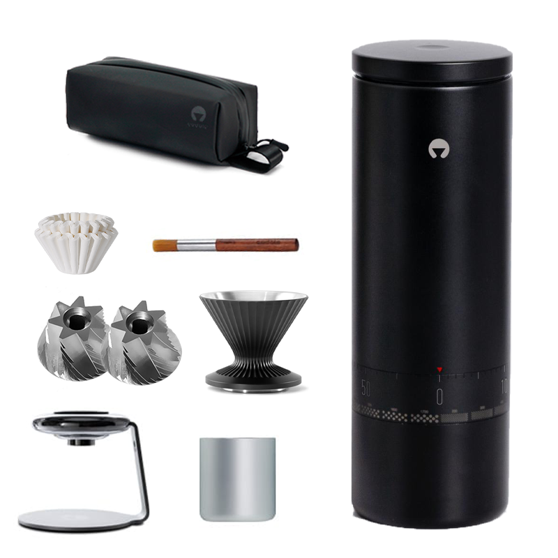 Tragbare elektrische Kaffeemühle｜39 mm konisches Mahlwerk｜bürstenloser BLDC-Motor｜60 Mahlstufen｜IP65 wasserdicht und antistatisch｜ideal für Filter und Espresso
