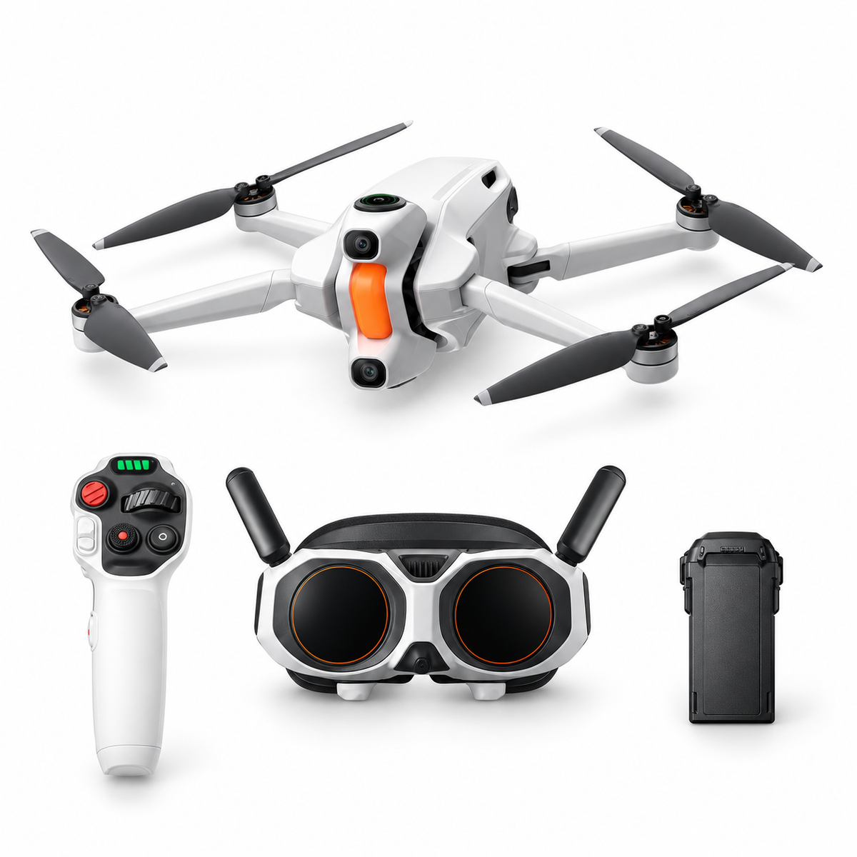 Faltbare 360° FPV-Drohne mit 8K-Kamera und Wärmebildansicht, 249-g-Kameradrohne mit Flugbrille, Bewegungssteuerung, Hinderniserkennung und automatischer Rückkehr